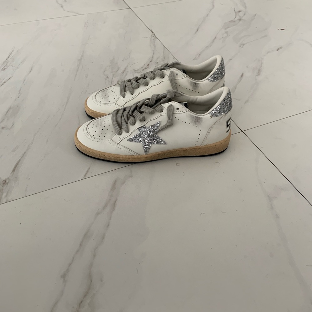 Golden Goose 39 Women’s Ball Star in nappa with white Star and glitter heel tab - Picture 3 of 4